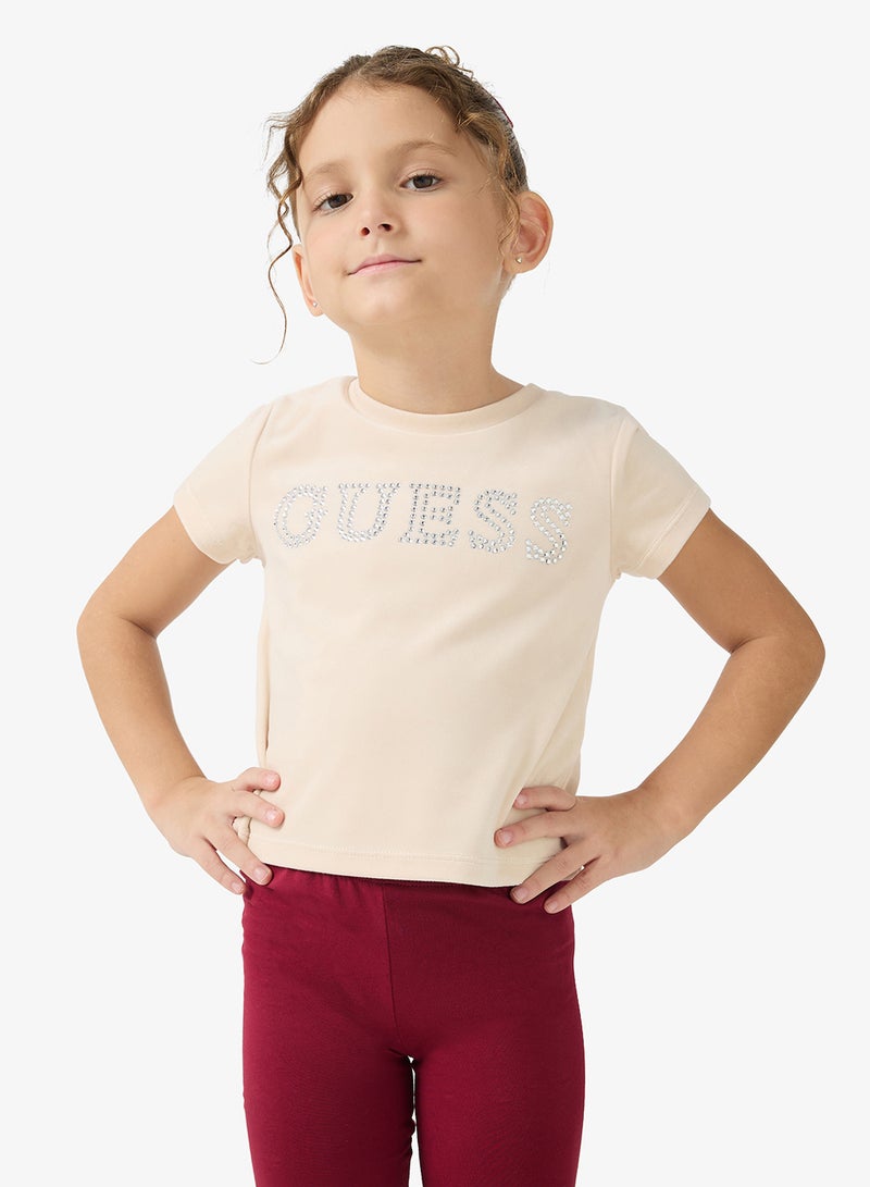 GUESS Kids Printed Crew neck T-Shirt - Image 1